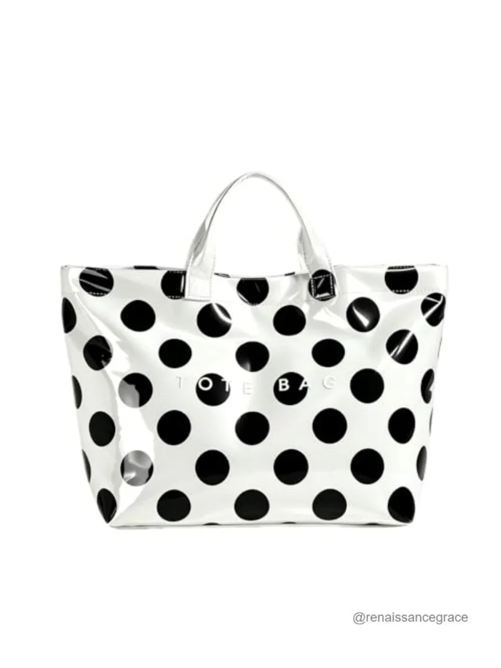 Waterproof PVC Tote Bag Large Stripe Oversize Hobo Top Handle Travel Shopper